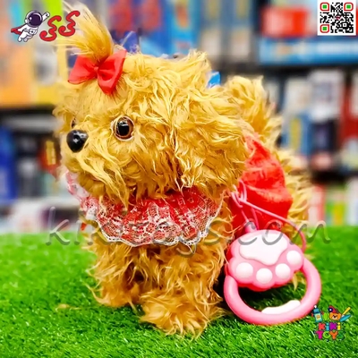 سگ رباتی پشمالو موزیکال قلاده‌دار بزرگ مدل FURRY PETS 55F9 – نرم، سنسوردار و مناسب هدیه کودک