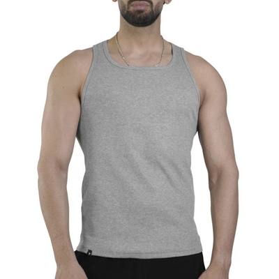 رکابی تنک تاپ کبریتی مردانه جیم شارک مدل B2A7A طوسی روشن