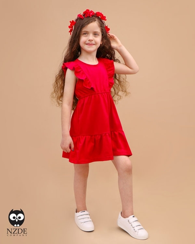 پیراهن سرشانه چین دار NZDE