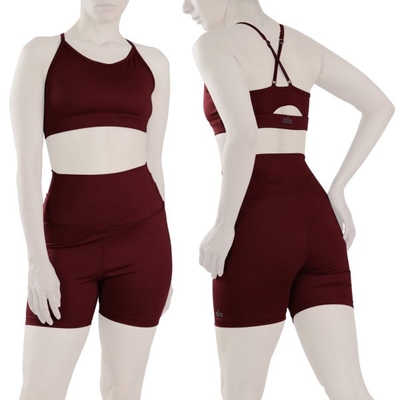 ست نیم تنه و کشاله بند ورزشی زنانه الو مدل ۴B0153 زرشکی