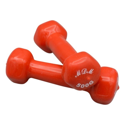دمبل بدنسازی ام دی ام روکش دار وزن ۰.۵ کیلو گرم بسته دو عددی