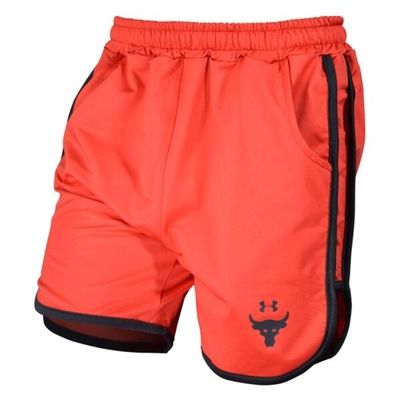 شلوارک ورزشی مردانه آندر آرمور مدل PY-ROCK قرمز خط مشکی