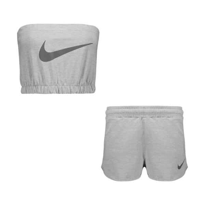 ست نیم تنه و شلوارک ورزشی زنانه نایک مدل  mub-1215 طوسی