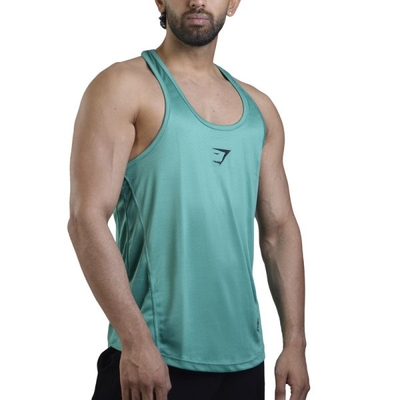 رکابی ورزشی مردانه جیم شارک مدل PY-4D0498 سبز آدامسی تیره