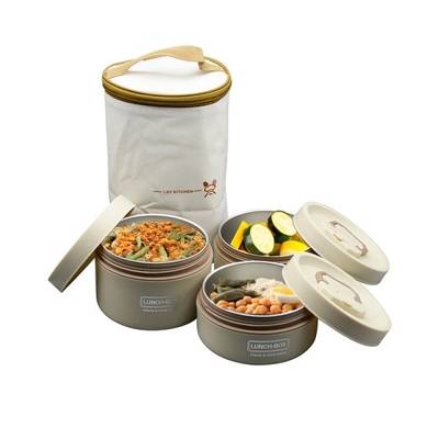 ظرف غذا لانچ باکس مدل ۳Box-Yummy ظرفیت ۱.۵۴ لیتر به همراه کیف