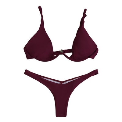 ست بیکینی زنانه مدل ۴B0173 زرشکی