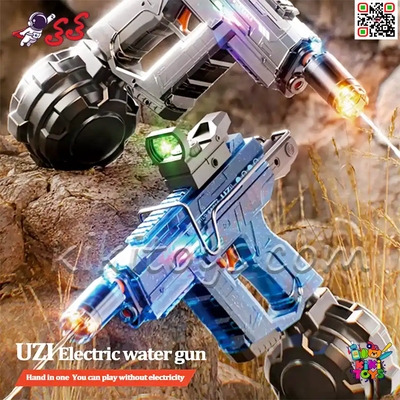 تفنگ آب پاش اسباب بازی یوزی UZI مدل 1353 – شارژی و تمام اتوماتیک با طراحی جنگی