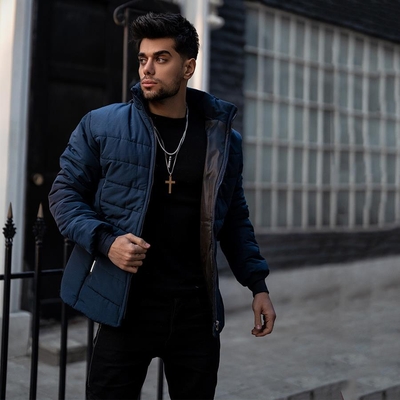 کاپشن مردانه Navy blue مدل 2159