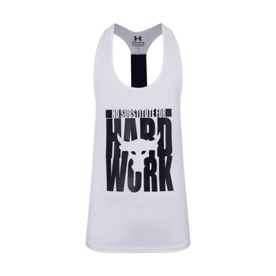 رکابی ورزشی مردانه آندر آرمور مدل PY-KESH WORK HARD سفید