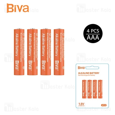 پک 4 تایی باتری نیم قلمی بیوا Biva BAT-02 Alkaline Battery