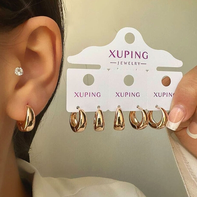 گوشواره حلقه‌ای طرح‌طلا ژوپینگ