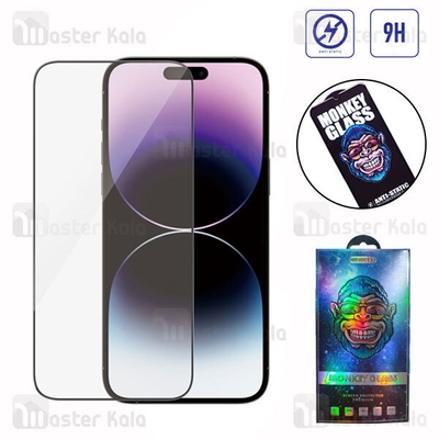 گلس تمام صفحه تمام چسب مانکی iPhone 14 Pro Max Monkey Anti Static Glass