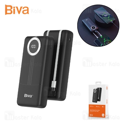 پاوربانک 20000 بیوا Biva BP-040 توان 22.5 وات با کابل متصل