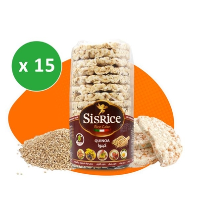 پکیج سیس رایس کیک رژیمی طعم کینوا کارتن ۱۵ بسته ای