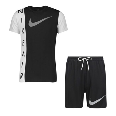 ست تیشرت و شلوارک ورزشی مردانه نایکی مدل AS-285 مشکی