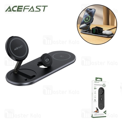 استند و شارژر وایرلس چند کاره مگ سیف ایس فست ACEFAST E19 Qi2 با قابلیت شارژ اپل واچ
