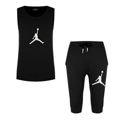 ست ورزشی رکابی و شلوارک جردن مدل M3-SIMP91210 مشکی