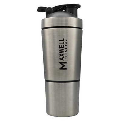 شیکر دو تیکه استیل مکس ول مدل Fitness ظرفیت ۰.۶ لیتر