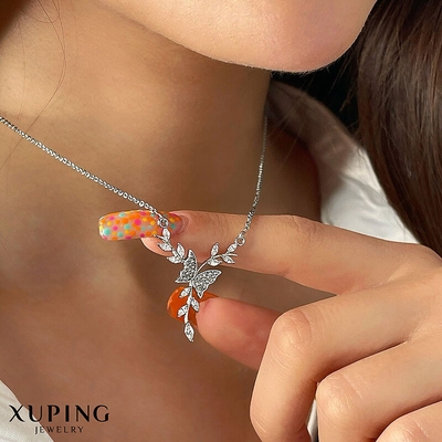 گردنبند گل و پروانه ژوپینگ (دو رنگ)