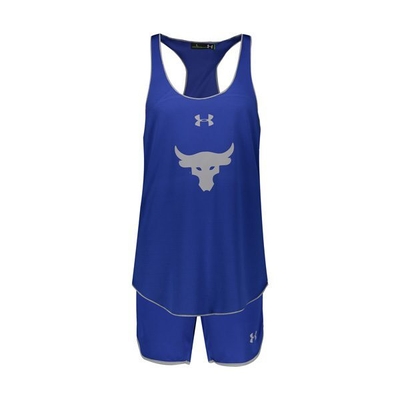 ست رکابی بدنسازی و شلوارک ورزشی مردانه آندر آرمور مدل راک آبی