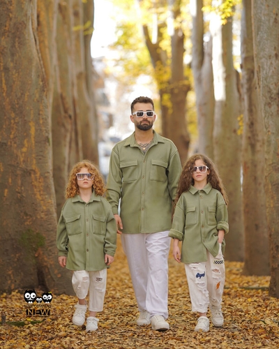 ست خانوادگی شومیز کتان کجراه پشت مخمل NZDE