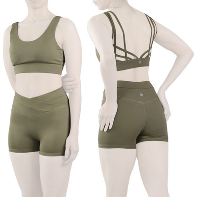 ست نیم تنه و کشاله بند ورزشی زنانه لولولمون مدل ۵۶۶۵ زیتونی