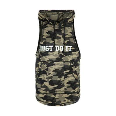 رکابی کلاه دار ورزشی مردانه نایک مدل SS-JUST DO IT چریکی قهوه ای