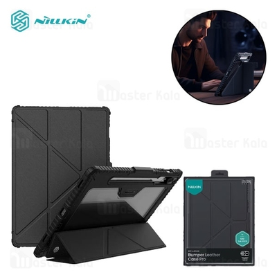 کاور چرمی هوشمند نیلکین سامسونگ Samsung Tab S10 Fe Plus Nillkin Bumper Leather Case Pro