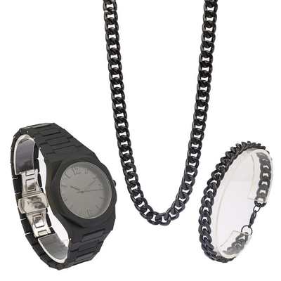 ست ساعت و نیم ست مردانه Full_Black مدل 3677