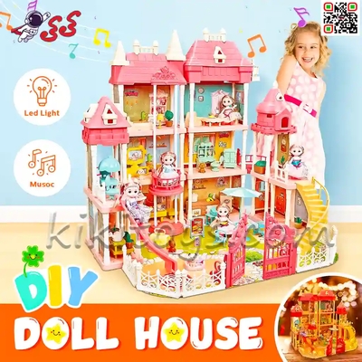 قصر و خانه باربی اسباب بازی سه طبقه موزیکال دخترانه 6675 DIY CASTLE VILLA
