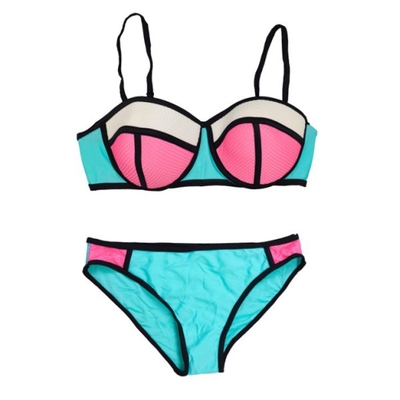 ست بیکینی زنانه مدل ۱۵۰۰۱ فیروزه ای