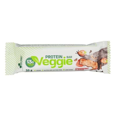 شکلات پروتئین بار الیمپ مدل veggie توت فرنگی ۵۰ گرمی
