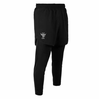 شلوارک و لگ سرهمی مردانه آندر آرمور مدل GMS-1J445 مشکی