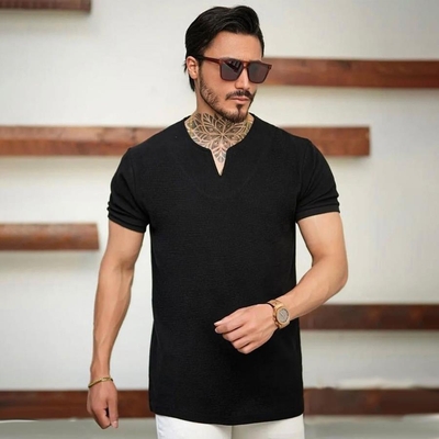 تیشرت مردانه یقه کوبا BB مدل 3650