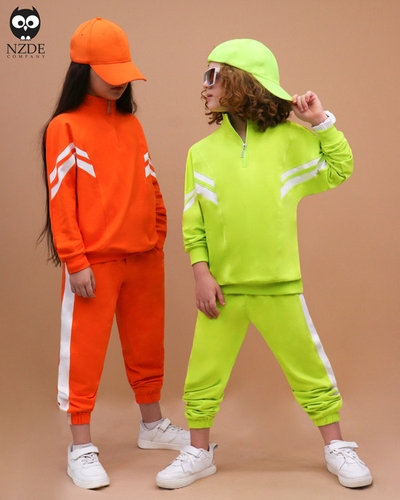 سویشرت شلوار نیم زیپ نوار ورزشی NZDE