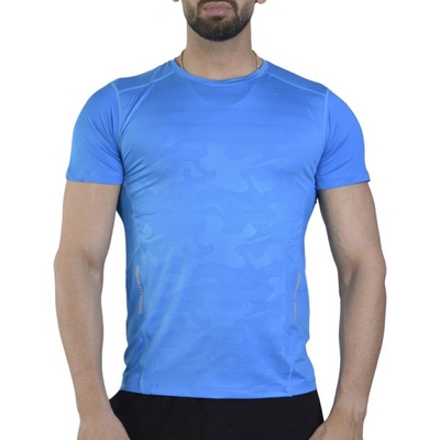 تیشرت ورزشی مردانه رانینگ مدل LS-R253 چریکی آبی