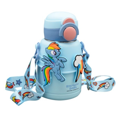 بطری و تراول ماگ پونی کوچولو بچگانه مدل Rainbow Dash ظرفیت ۰.۶ لیتر
