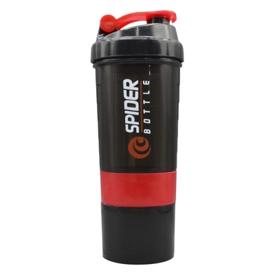 شیکر ورزشی سه تیکه اسپایدر مدل Ebi دودی درب ضامنی ظرفیت ۰.۵ لیتر