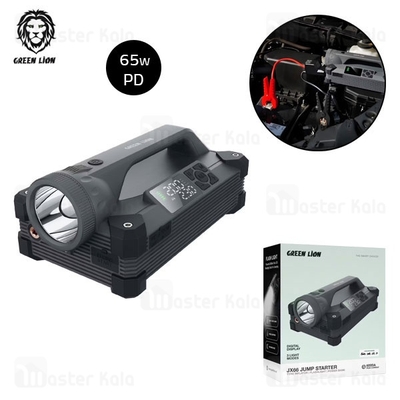 پاوربانک 24000 و کمپرسور باد و جامپ استارتر خودرو گرین لاین Green Lion JX66 Jump Starter GNJX66JSTGY