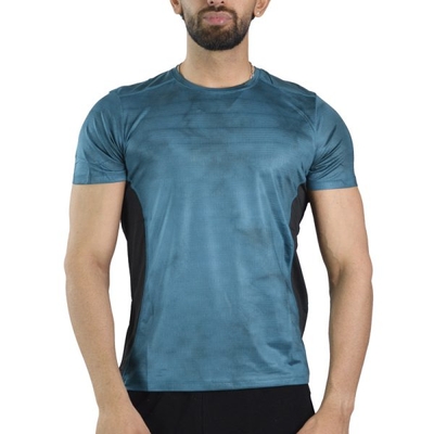 تیشرت ورزشی رانینگ مردانه مدل ۹۱۳۰ آبی نفتی