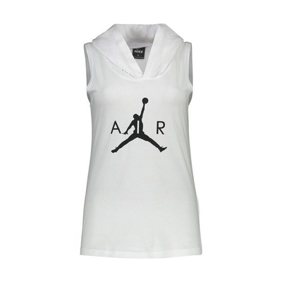 تاپ ورزشی زنانه جردن کلاه دار MuB-190 سفید