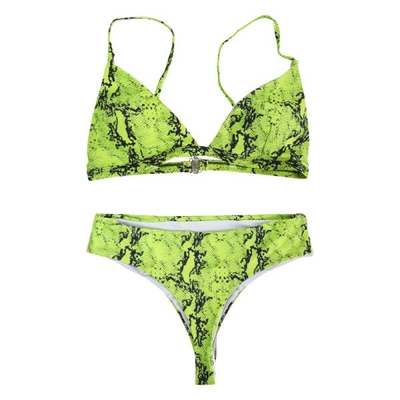 ست بیکینی زنانه مدل Snakeskin-4B0198 سبز