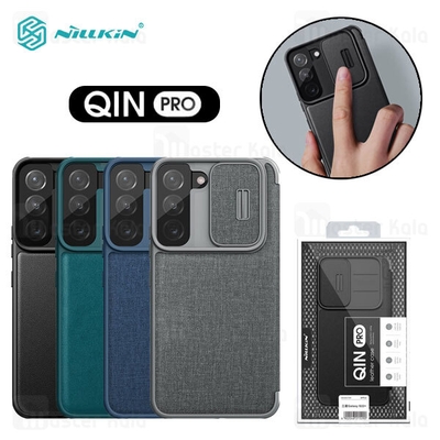 کیف چرمی نیلکین Samsung S22 Plus 5G Nillkin Qin Pro Leather Case دارای محافظ دوربین