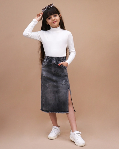 دامن جین چاکدار