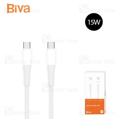 کابل Type-C به Type-C بیوا Biva C-32CC Silicone Cable طول 1.2 متر توان 15 وات