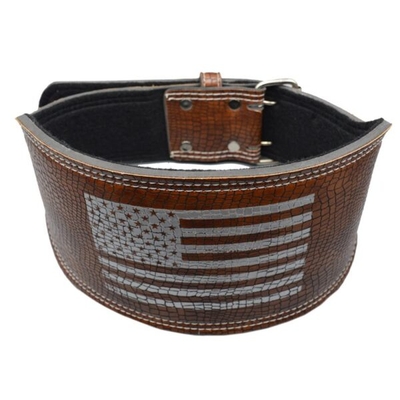 کمربند بدنسازی USA fLAG مدل GDS-STAR 666 سگکی قهوه ای