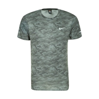 تیشرت ورزشی مردانه نایکی مدل MuB-213 چریکی پیکسلی سبز طوسی