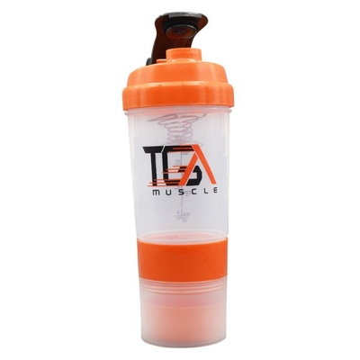 شیکر بدنسازی سه تیکه ماسل مدل Ebi شفاف ظرفیت ۰.۵ لیتر