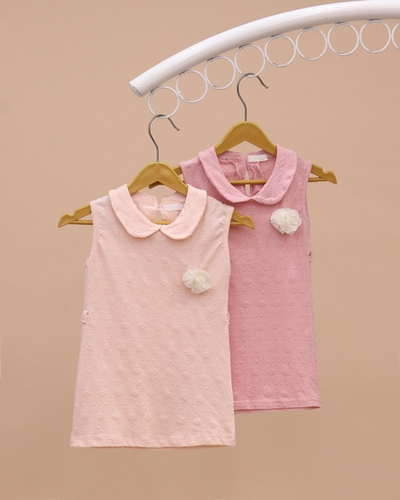 پیراهن پارچه طرحدار یقه ب ب حلقه ای