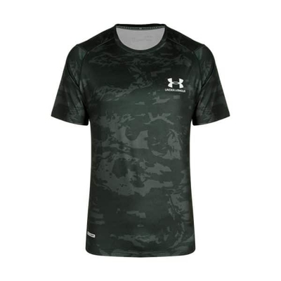 تیشرت استرج ورزشی مردانه آندر آرمور مدل Heat-169 چریکی یشمی
